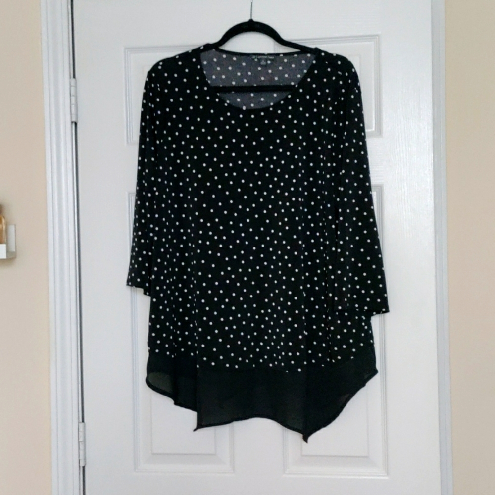 Adrianna Papell Polka Dot Blouse